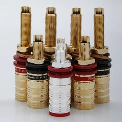 CMC 838S-G 838L-G 24K Gold Plated OFC Speaker Amplifier Binding Post Terminal Banana Plug Socket Output Connector Hifi Audio DIY