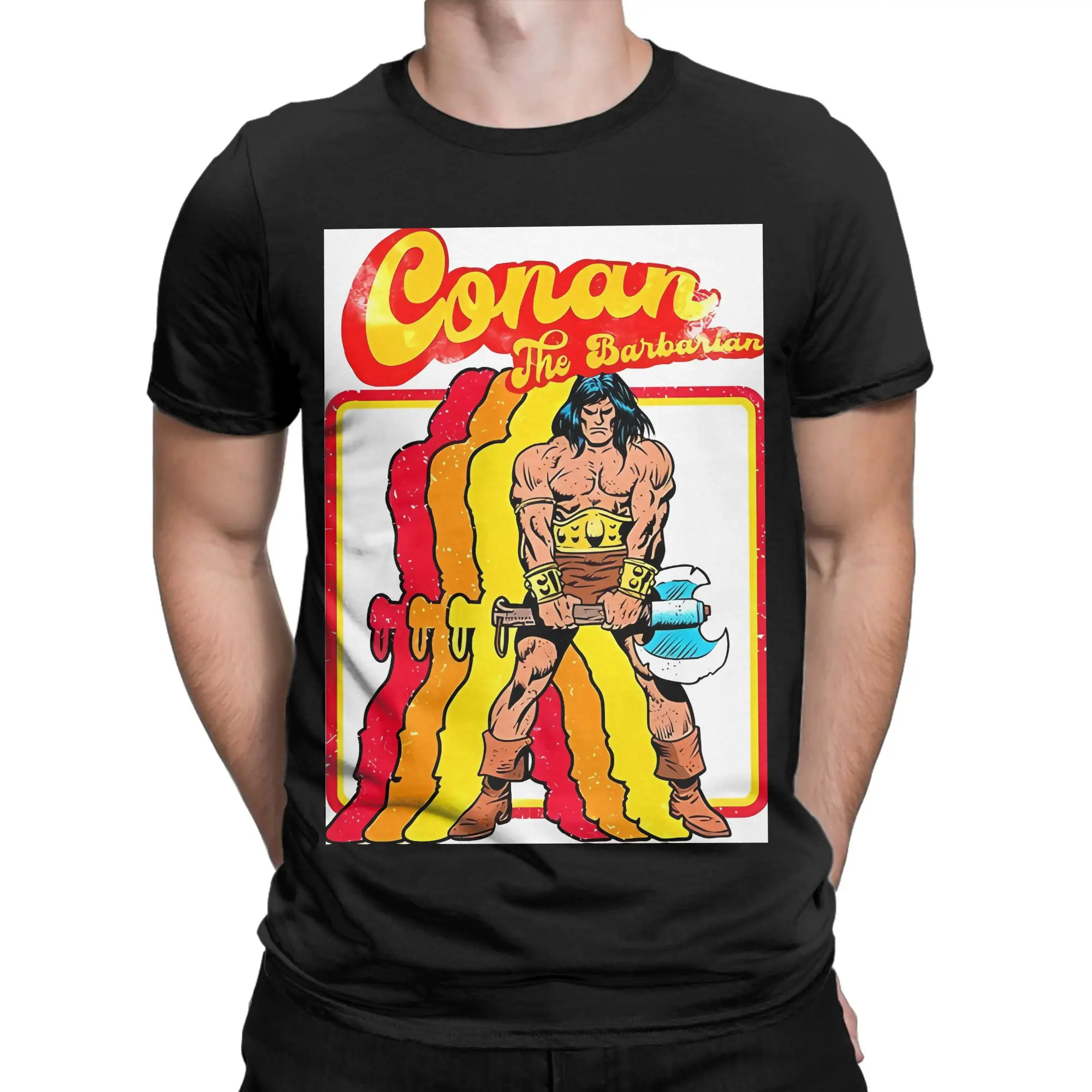 Conan Shirtretro Conan The Barbarian Funny Graphic 100% Cotton T-Shirt Conan the Barbarian Tees Tops For Men