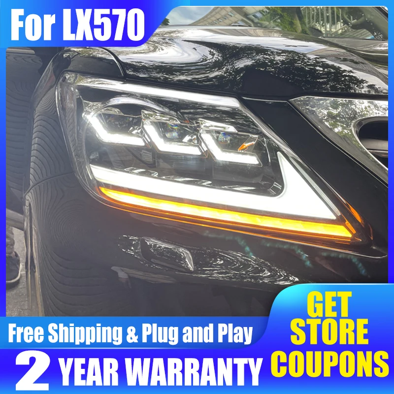 

ALL LED Head Lamp For Lexus LX570 2009-2015 Headlights LED Daytime Running Light LED Dynamic Turn Signal Auto Accessories