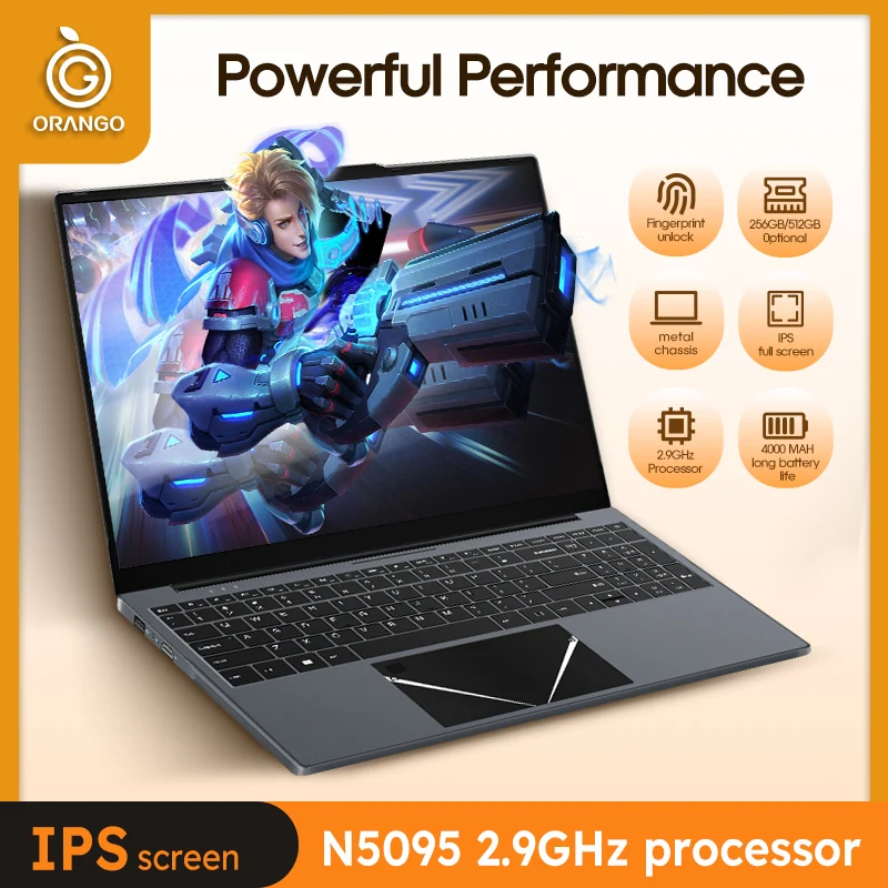 Computadora portátil ultradelgada de 15,6 pulgadas, 16GB de RAM, 512GB SSD, Intel N5095, pantalla FHD de 1920x1080, Windows 10, ordenador portátil para estudio de oficina