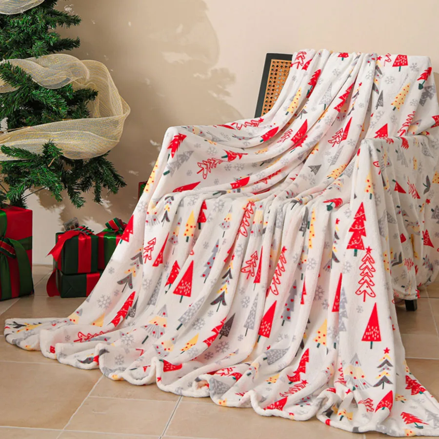 Christmas Throw Blanket  Snowflake Blanket Super Soft Flannel Fleece Blankets Winter Plush Fuzzy Warm Bed Blankets Christmas