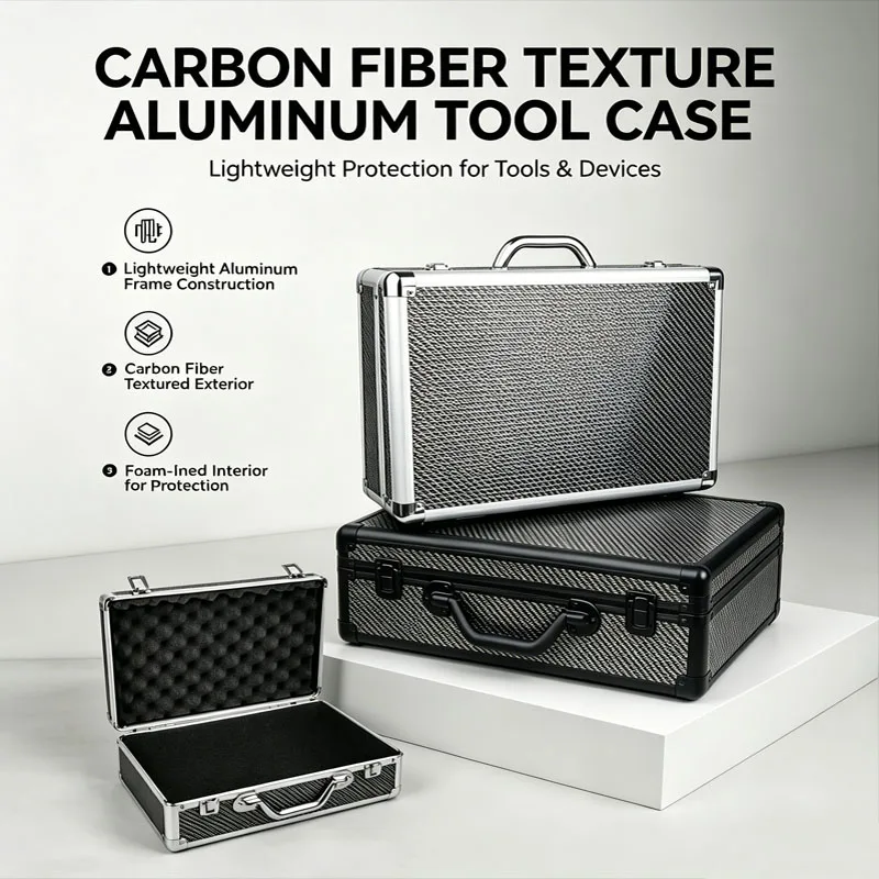 

Portable Aluminum Toolbox Impact Resistant Safety Equipment Storage Case With Sponge For Instrument Tool Organization