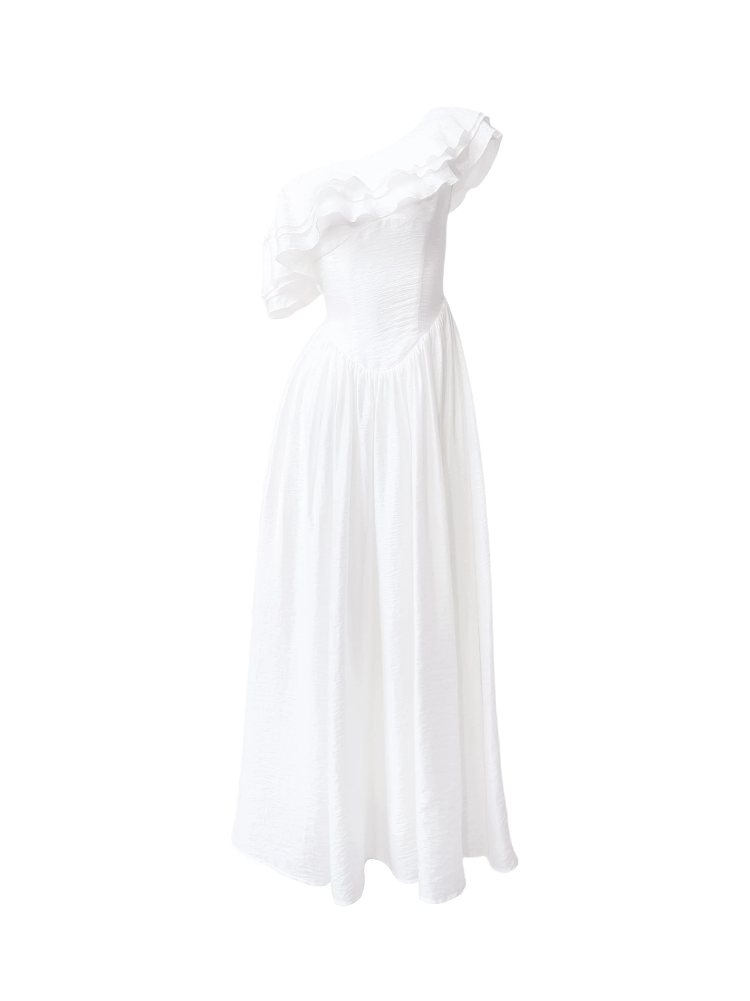 กระโปรงเอลีสลิมมิ่งไวท์ไฮไลท์ ดีไซน์ระบายไหล่แบบอ่อนโยน เหมาะสำหรับงานวันเกิด สไตล์ลำลอง เอวสูง ผลิตจากเส้นใยโพลีเอสเตอร์ สำหรับฤดูร้อน สไตล์เจ้าหญิง...