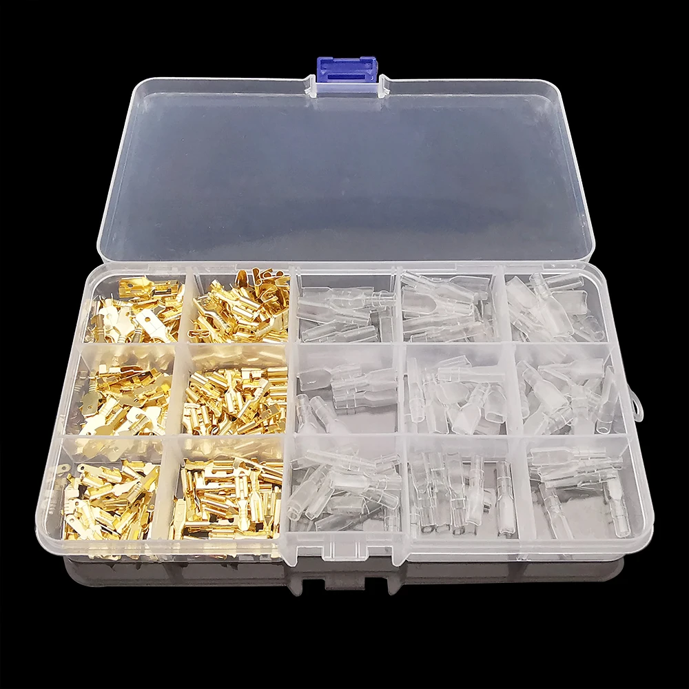 

180/270Pcs Insulated 2.8/4.8/6.3mm Male Female Crimp Terminal Connector Electrical Wire Connectors Assortment Kit