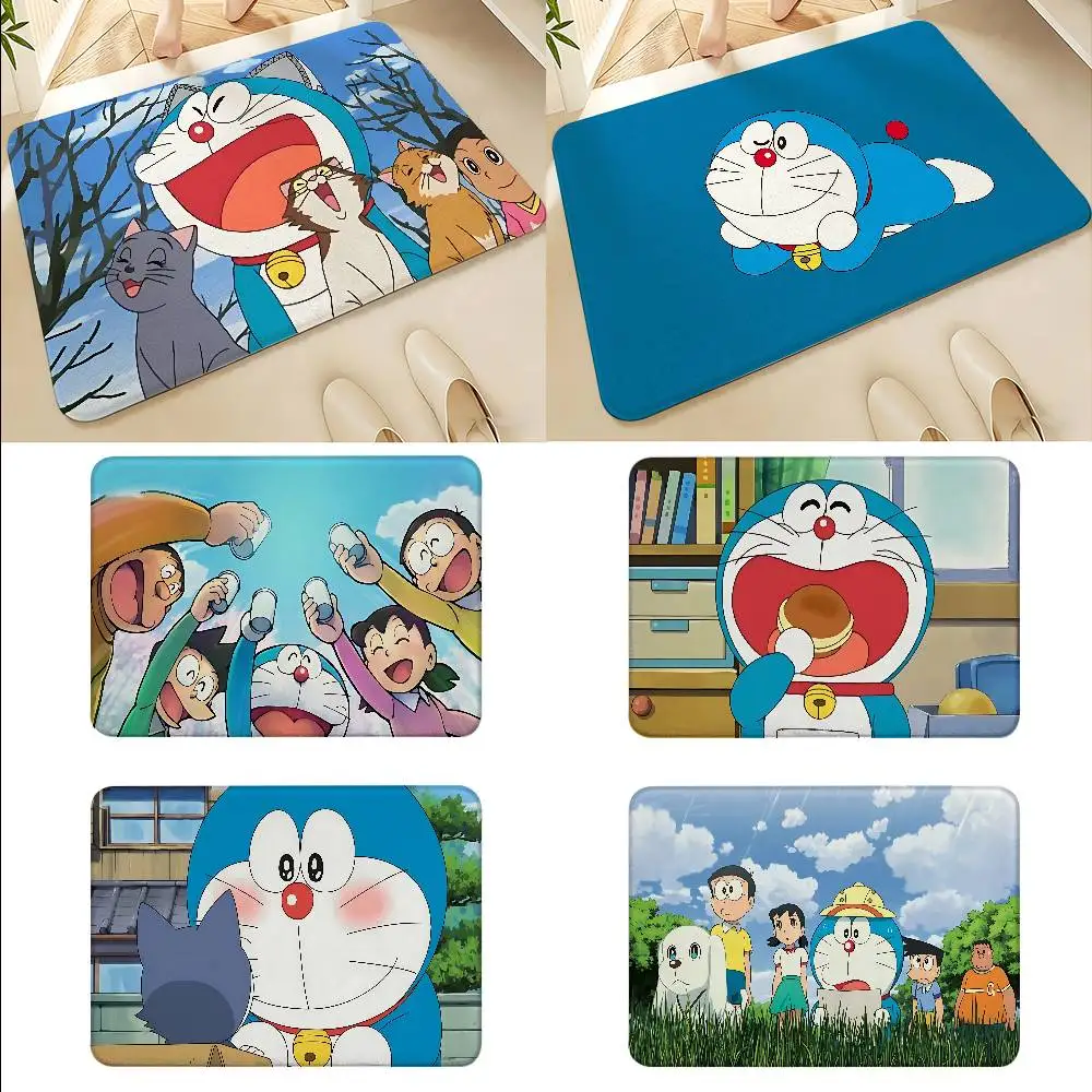 Anime D-Doraemon Bodenmatten, Heimwaschraum-Teppich für Wohnzimmerdekoration, Lounge-Bereich, Rutschfeste Fußmatte, Eingangsmatte