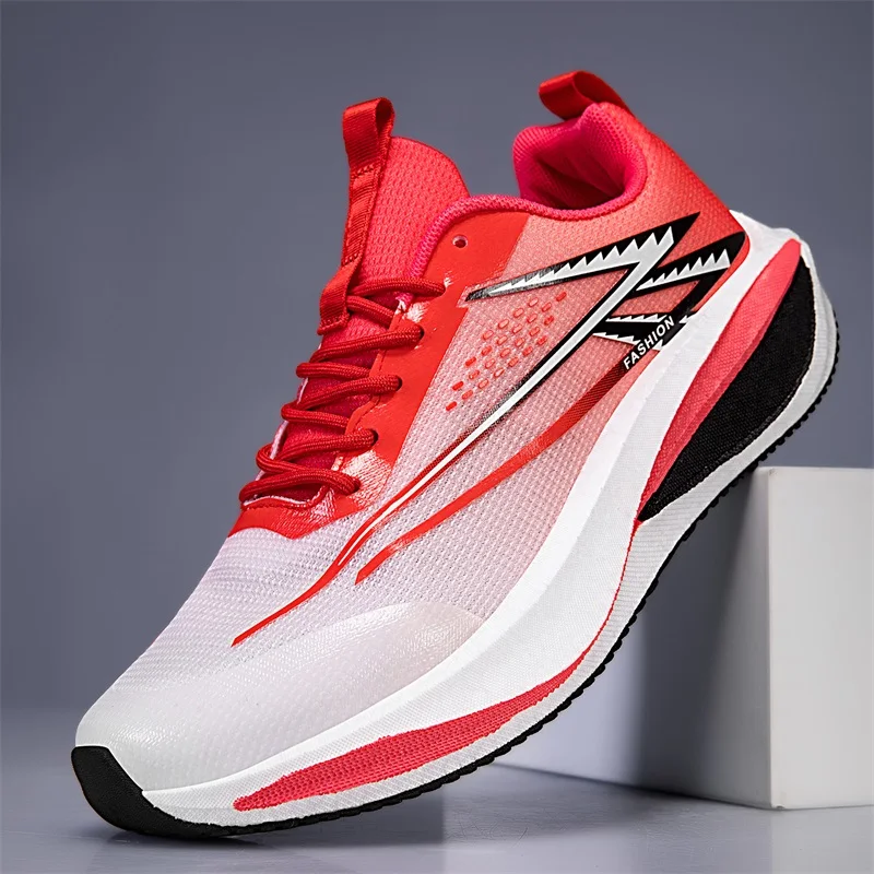 New Men's Carbon Plate Sneakers Outdoor Soft Sole Mesh Sports Shoes Running Shoes Light Anti-Slip Casual Couple Tennis Shoes