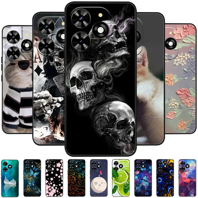 For Tecno Spark 20 Pro Case Black Soft Silicone TPU Protective Phone Cover For Tecno Spark 20C 20 Fundas Shell Spark20 Pro Coque