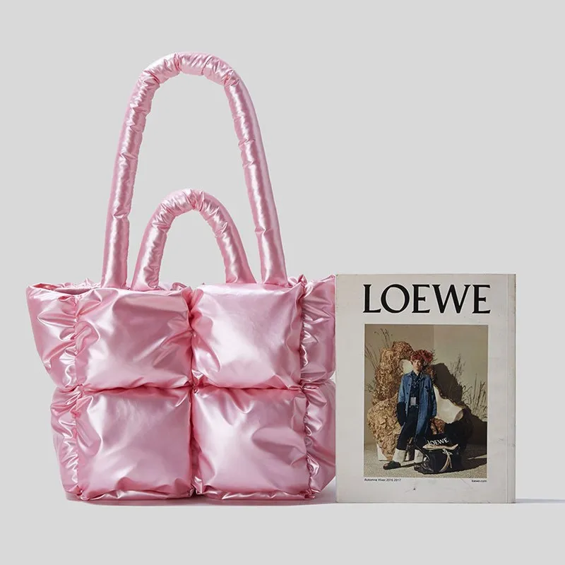 2023 New Winter Women Space Cotton Fashion Luxury Designer  Handbag Ladies Bag Down Shoulder Bags Female Tote Bolsas Sac A Main