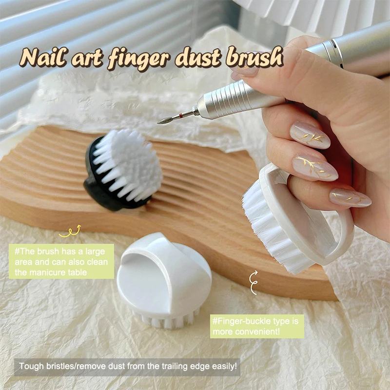 

Professionals Nail Art Cleaning Brush Finger Buckle Makeup Brush Nail Dust Brush Manicure Specialized Tools