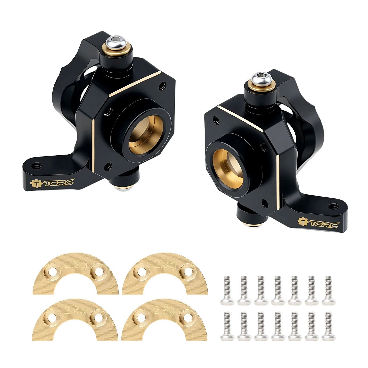 

TCRC Brass Front Steering Knuckles + C-Hub with Adjustable Steering Block Weights Set 43g/Pair for HPI Venture18 Straight Axle U