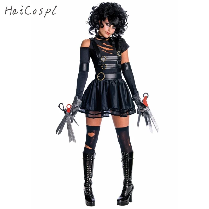 Edward Movie Scissor Hands Cosplay Costumes for Adult Women Halloween Party Costume Luxury Female Dress RPG Clothing