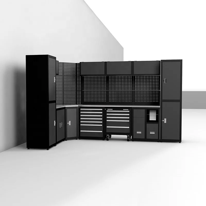 Heavy Duty Free Combination Garage Cabinet Storage Mental Garage Workstation For Auto Repair