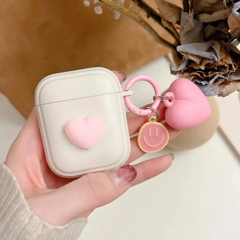 Cute Love Headphone Cover Pendant Minimalist Style For Apple Airpods 4 Bluetooth Headset Protective Case For Airpods Pro2 3 Case