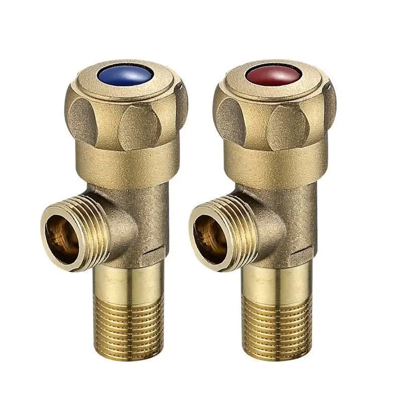 

Universal 1/2 Thread Triangle Brass Angle Valve Thickened Quick Opening Large Flow Filling Valves for Toilet Sink Water