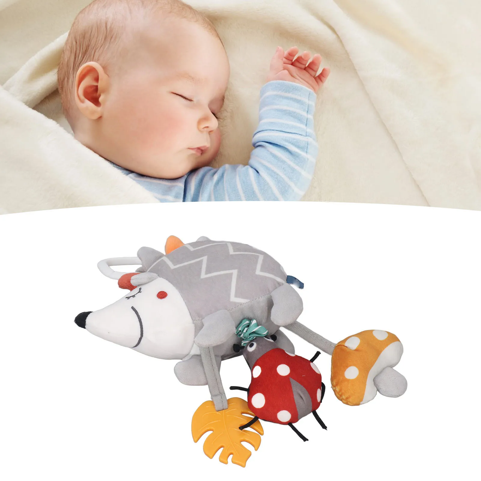 Hochet en peluche pour poussette de bébé, jouet de dessin animé, en forme d'animal, avec cloche et beurre, ZK40