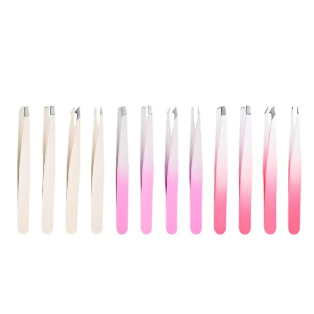 Colorful Eyebrow Pliers Hair Removal Multipurpose Eye Brow Tweezer Stainless Steel Face Hair Removal Oblique Mouth Tip Make Up