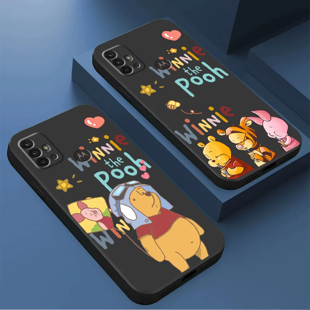 Cute Winnie the Pooh Case for Motorola Moto G50 G51 G30 G31 G71 G72 G52 G53 G60 G73 G60s G32 G22 Cover Silicone Cases