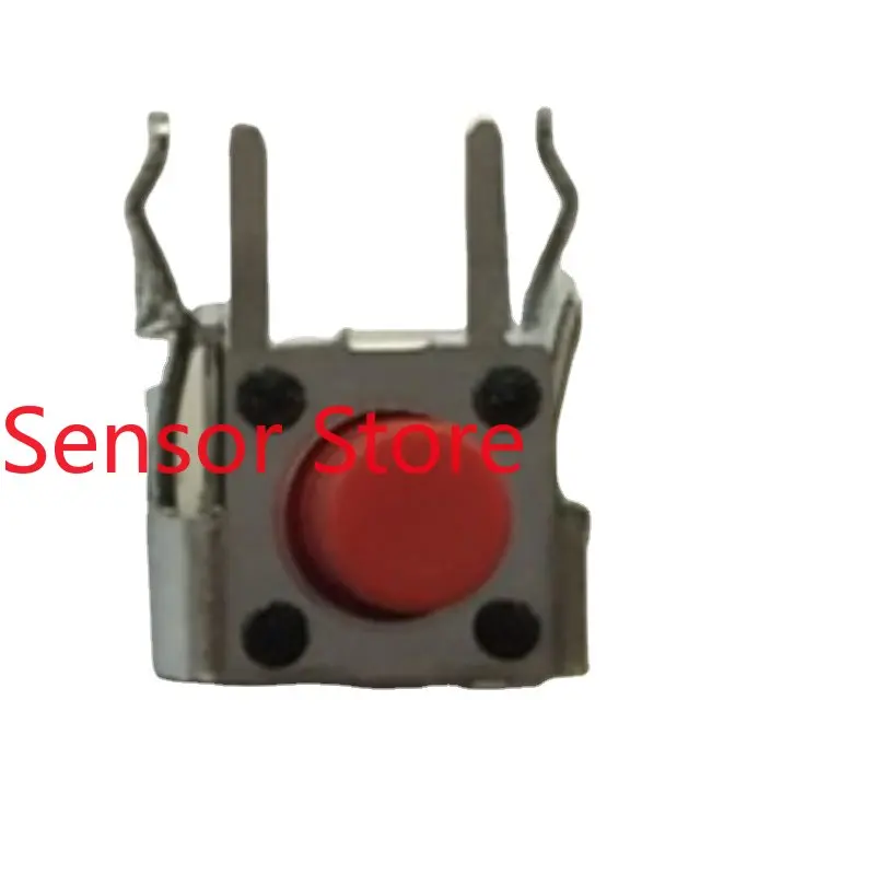 

10PCS 6*6*7 Touch Switch Red Button Head With Bracket Horizontal 2.55N Long Service Life.