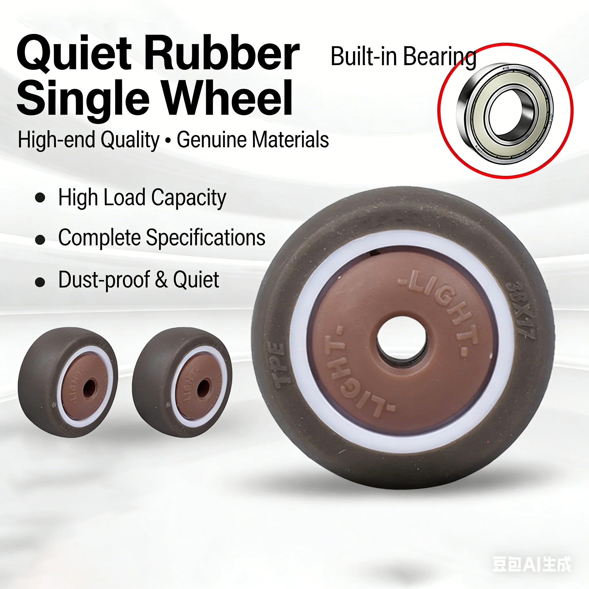 1-4PCS Universal swivel casters single wheel 1/1.25/1.5/2/3 inches silent rubber wheel wheel accessories furniture wheels