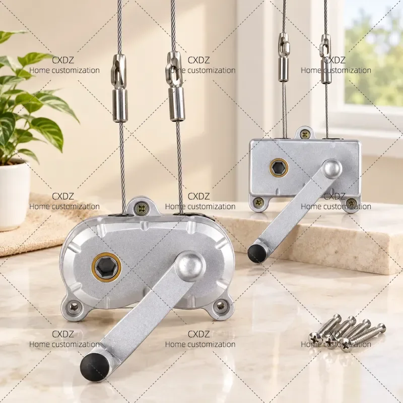 Double Rod Lift Drying Rack Accessories Hand Crank Balcony Handle Three Holes Two Holes Universal Lifter for Each Brand