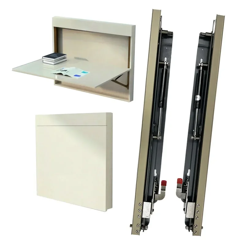 Multi-Function Home Office Wall-Mounted Fold Table Horizontal Space Saving Suspension Dining Desk Frame Metal Construction