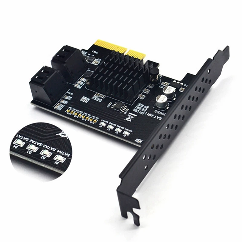 SATAケーブル付き拡張カード,PCI-E4ポート,PCIからSATA 3.0,88se9230,拡張IPFS,ハードディスク,RAIDカード,SATAケーブル付き