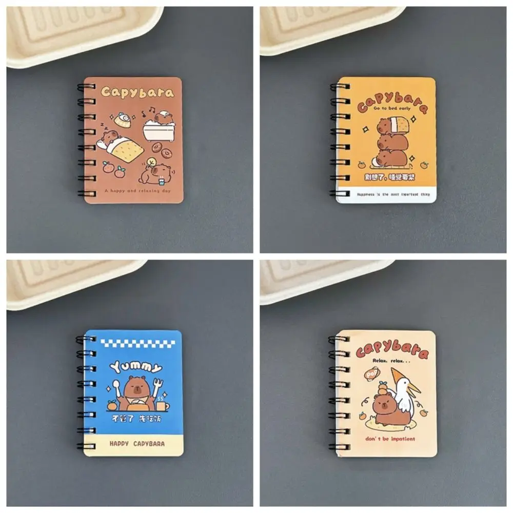 Cute Capybara Coil Book Portable Creative Cartoon Notebook 180 Degrees Multifunction Error Word Book School Office Supplies