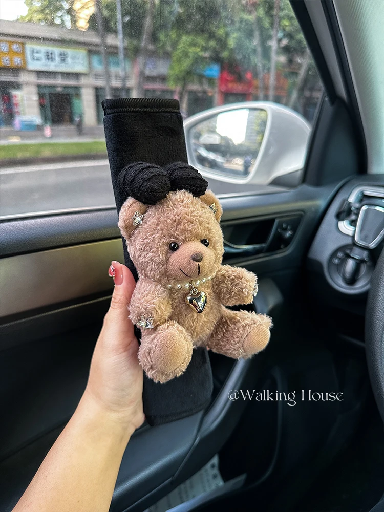 Cartoon Bear Car Seat Belt Cover Car Anti-leakage Protective Car Seat Shoulder Cover Decoration