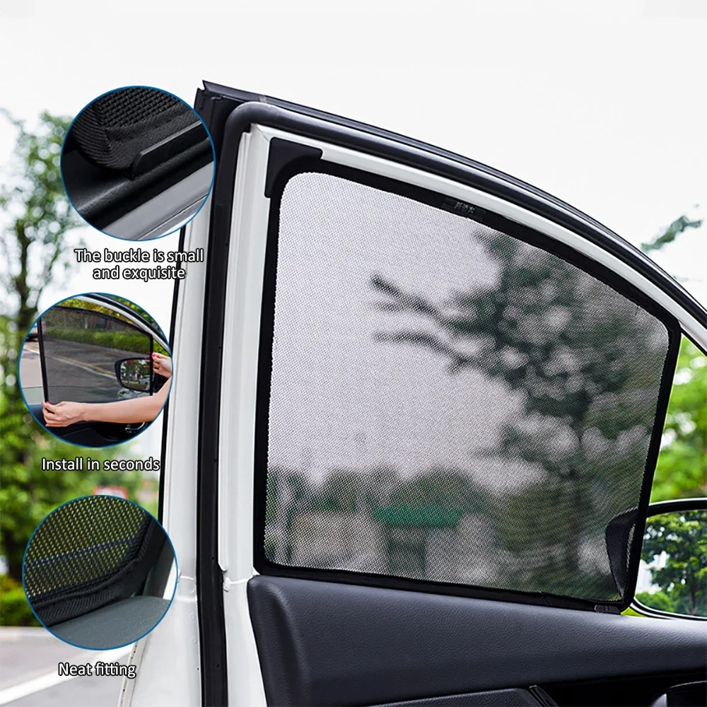 Car Magnetic Sunshades for Ford Territory Equator Sport 2021~2024 Side Window Sun Visor Mesh Rear Windshield Curtain Accessories