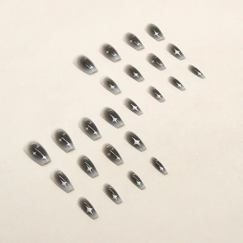 24Pcs/Set Dark Spice Wearable Black Press on Nail Tips Full Cover Fake Nails with Design Butterfly Lovely Girls False Nails Art view 3