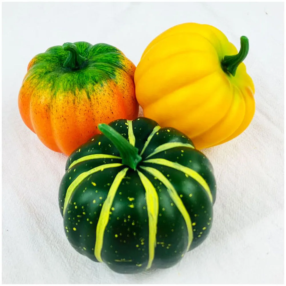 

/Set Artificial Pumpkin Decorations Foam Party Pumpkins Thanksgiving Halloween Christmas Bright Color Comfortable Touch Safe
