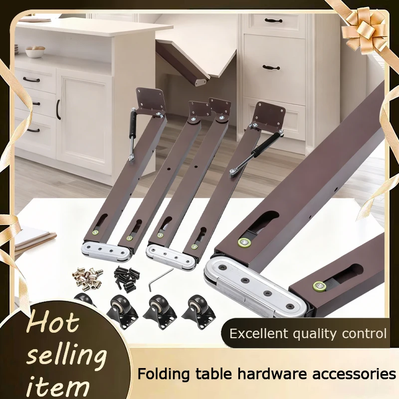 Upgraded Multi-Function Flip-Down Folding Table Hardware Telescopic Hidden Sliding Rails For Dining Table Desk Wine Cabinet