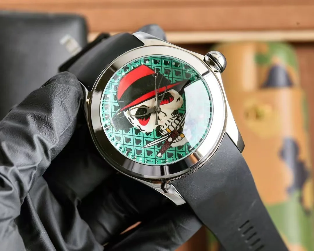 Men's automatic mechanical watch convex bubble mirror. European and American fashion personalized style watch