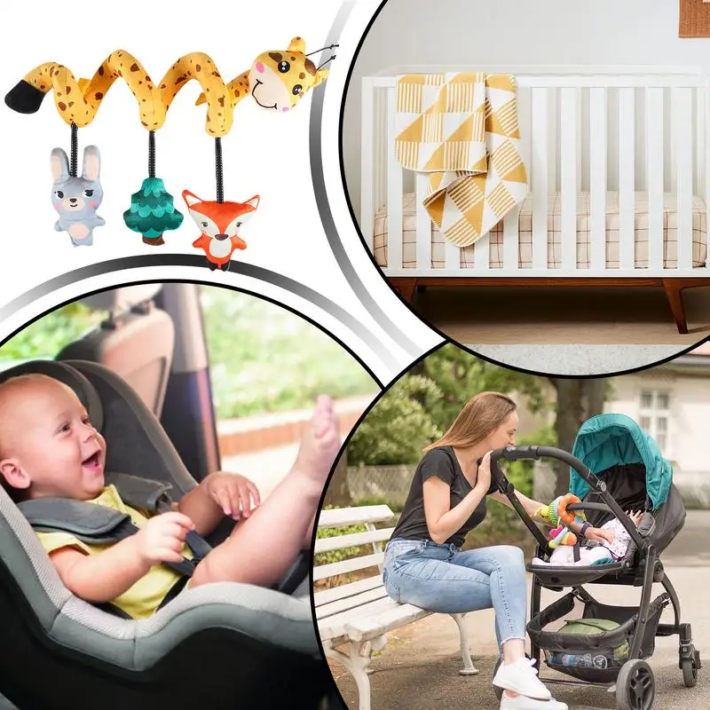 Juguete de actividad para cuna, juguete de peluche sensorial de alto contraste con campana, estimula los sentidos, suministros interactivos para niños pequeños para entretenimiento