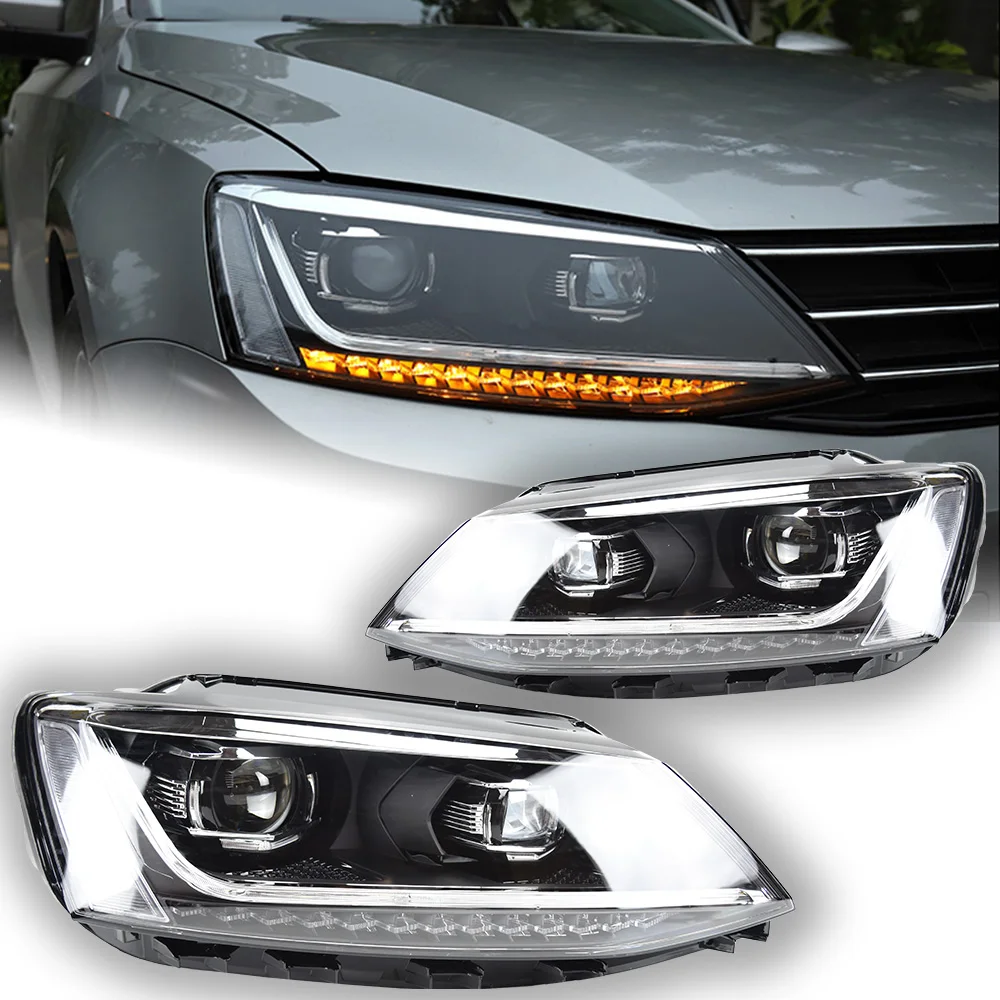 Car Lights for VW Jetta Headlight Projector Lens 2011-2019 MK6 Dynamic Signal Head Lamp LED Headlights Drl Automotive Accessory