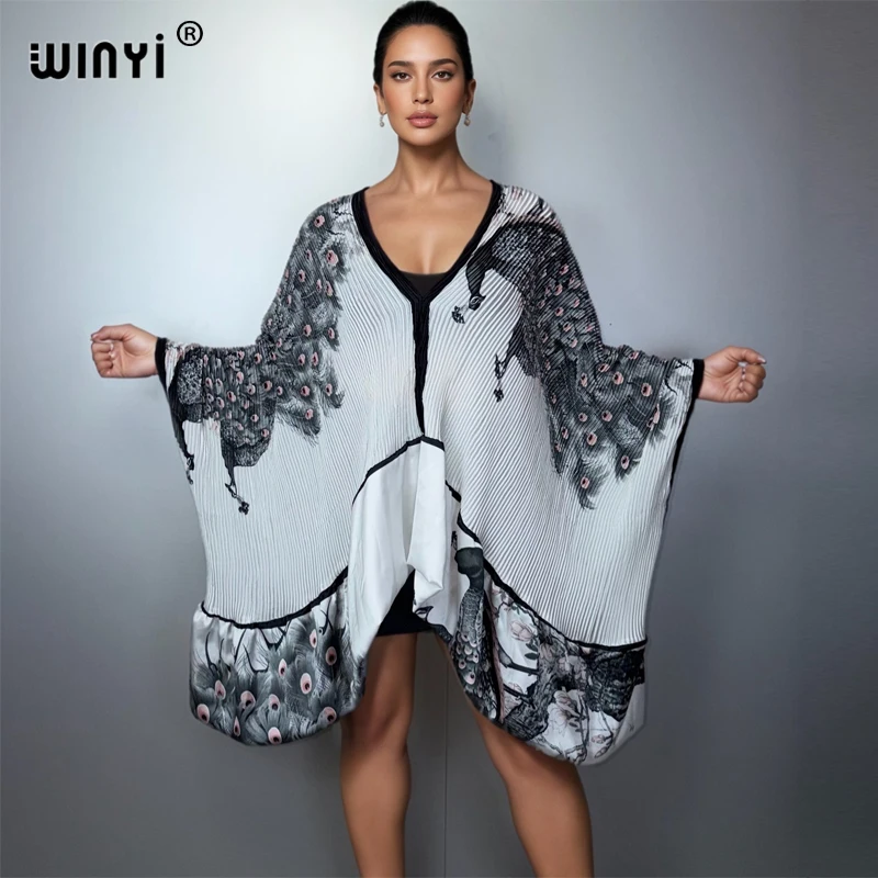 

WINYI Summer Africa Pleated Elastic fashion dress Women boho robe luxury party dress holiday beach wear evening dress abaya