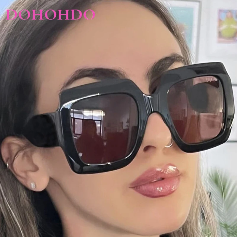 

Oversized Square Retro Sunglasses Women Men Luxury Brand Designer Eyewear Travel Street Photography Shades UV400 Gafas De Sol