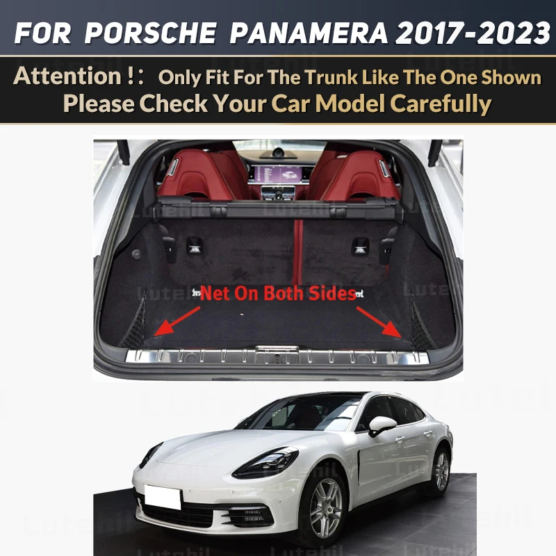 High quality Leather Car trunk mat For Porsche Panamera 2017-2023 18 19 20 21 22 Waterproof Non-Slip Auto interior Accessories