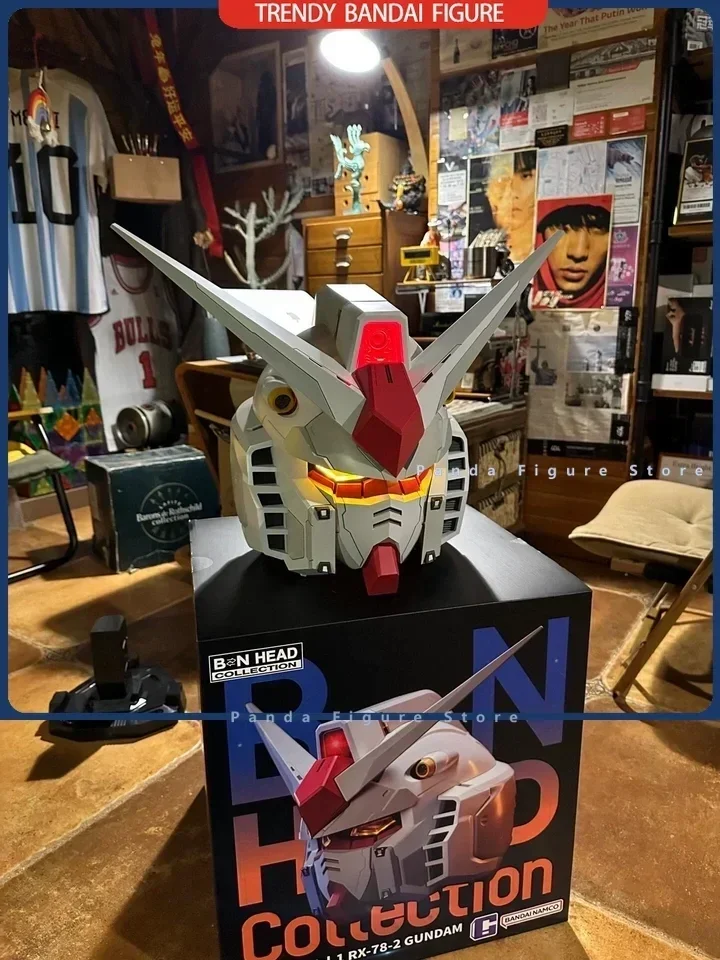 In Stock Bandai BN HEAD Collection RX78-2Gundam Metallic Blue/Silver Ornament Statue 1:1 Figure Gunpla Toy Model Anime Gift