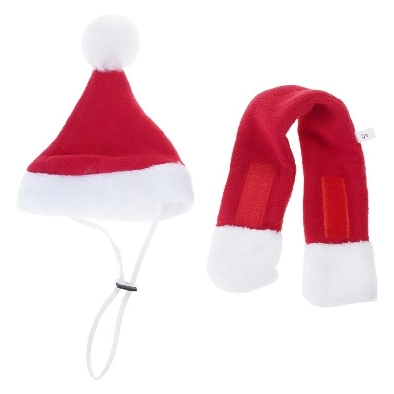 Rose Fleece Costume Set Santa Hat Scarf Canines - Image 4