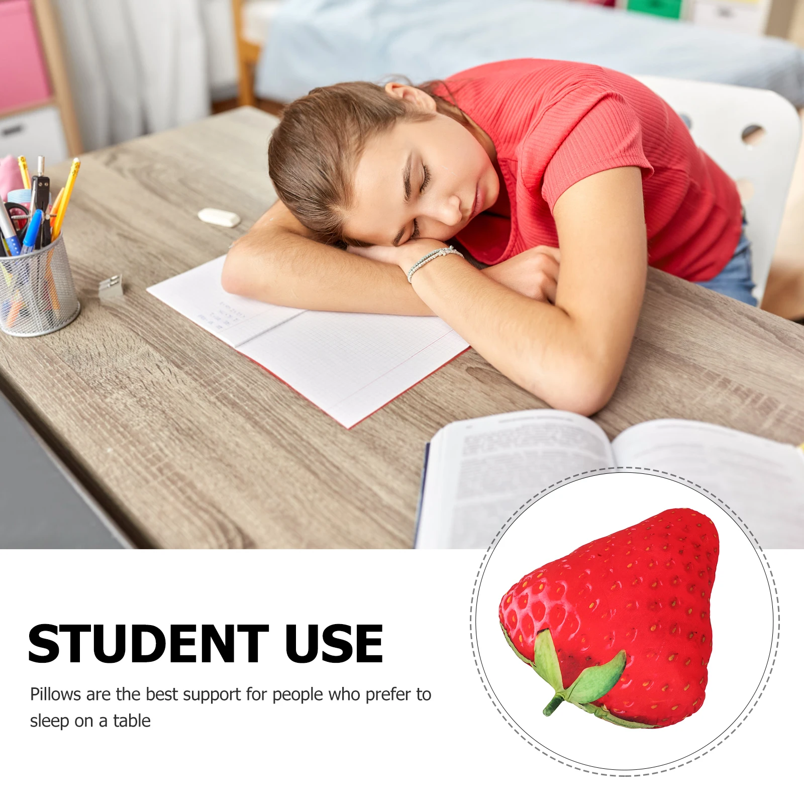 

Strawberry Throw Pillow Soft Decorative Fruit Cushion Lightweight Comfortable Sofa Nap Pillow for Bedroom Office Home Car