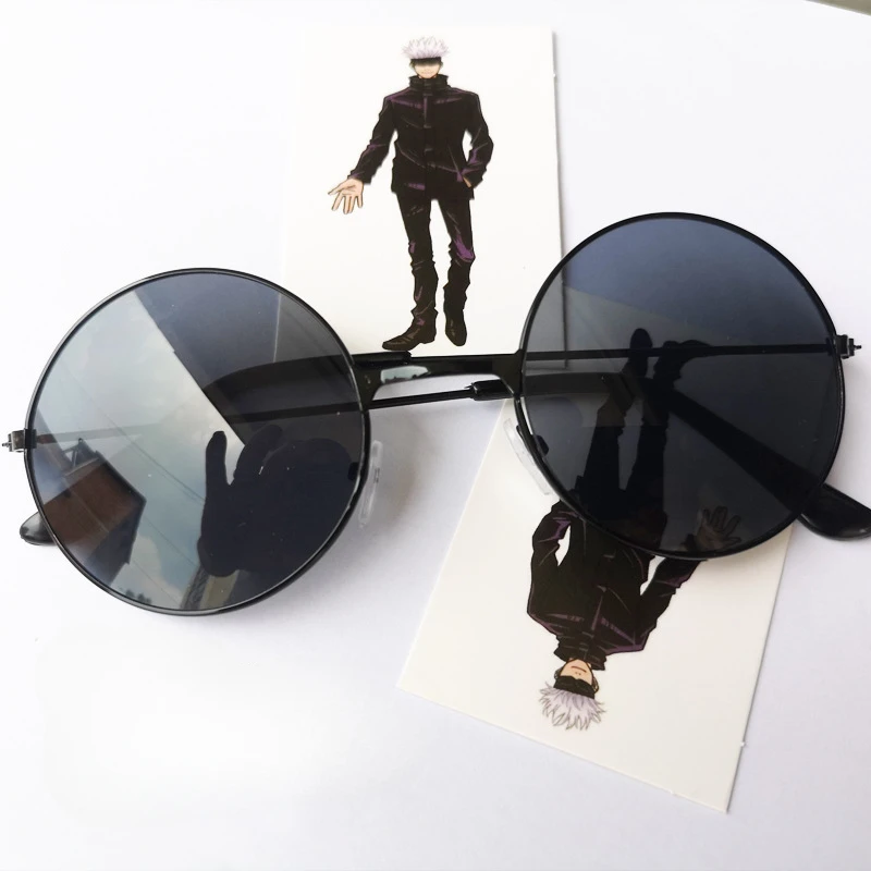Gojo Satoru Anime Cosplay Lunettes pour hommes et femmes, Jujutsu Kaimple Cos Costume, Lunettes de soleil, Lunettes de fête à plis