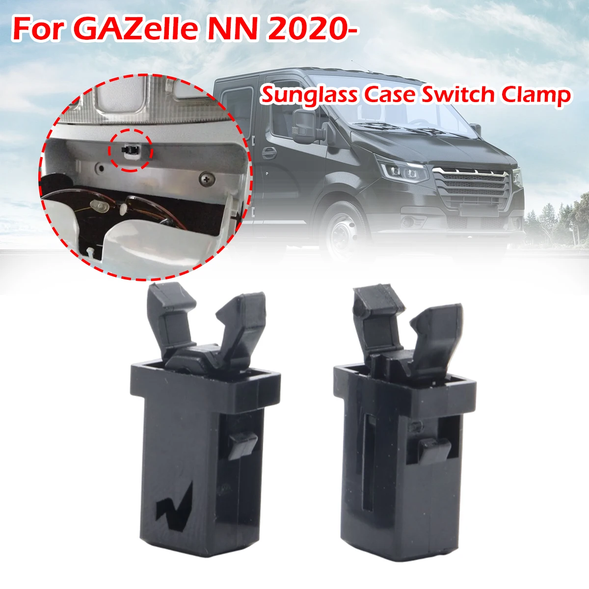 

2/5/10pcs Suspension Spring Clips Sunglass Case Switch Clamp For GAZelle NN 2020 2021- Interior Roof Reading Light Holder Buckle
