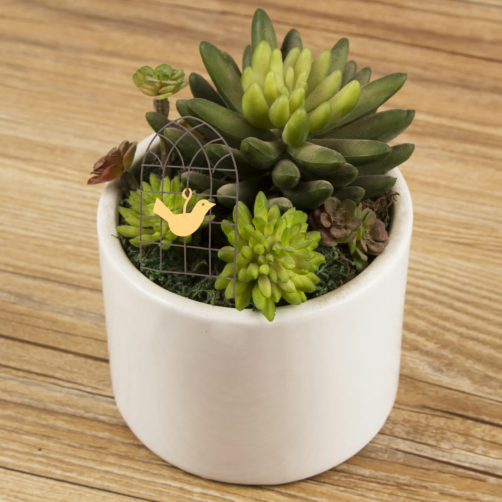 2Pcs Compact Metal Mini Fences for Flower Pots Balcony Windowsill Desk Decor Whimsical Garden Ornament Outdoor Indoor Micro
