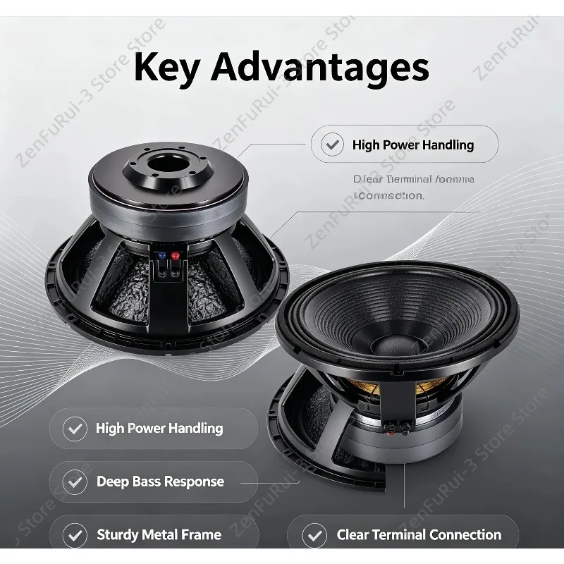 L18X452 CF18805 18 Inch Active Stage Subwoofer 2000W Dual Magnet 4.5 Inch Voice Coil High Power Bass Audio Speaker