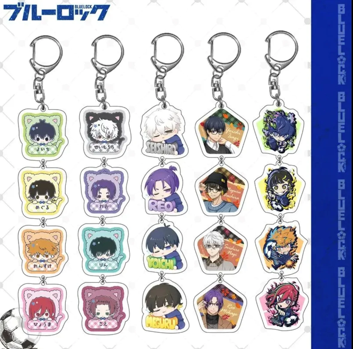 

Anime BLUE LOCK Isagi Yoichi Nagi Seishiro Bachira Meguru Cosplay Cartoon Keychain Pendant Q VersionDouble-faced Backpack Widget