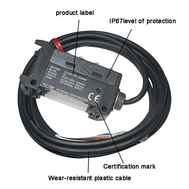 PX-10P super strong light type photoelectric sensor cable type PNP output light intensity detection method