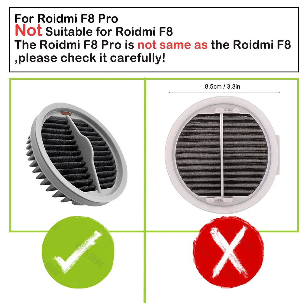 1/2pcs Washable Filter Accessories For Xiaomi Roidmi NEX X20 X30 S2 F8 Pro Handheld Vacuum Cleaner Hepa Filter Parts Replacement