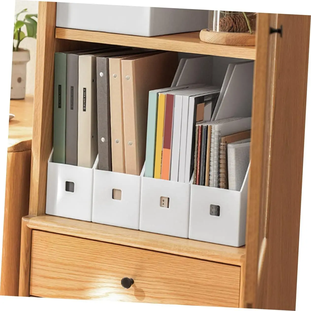 3 قطع من صندوق مستندات الملفات البلاستيكي، منظم التخزين، حامل المجلات عموديًا للمكتب