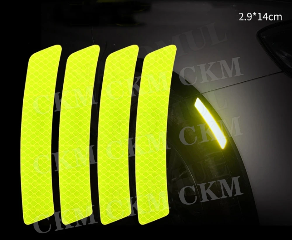 

Car Trunk Bumper Safety Warning Light Reflector Protective Stickers Wheel Eyebrow Reflective Warning Strip For VW For BMW